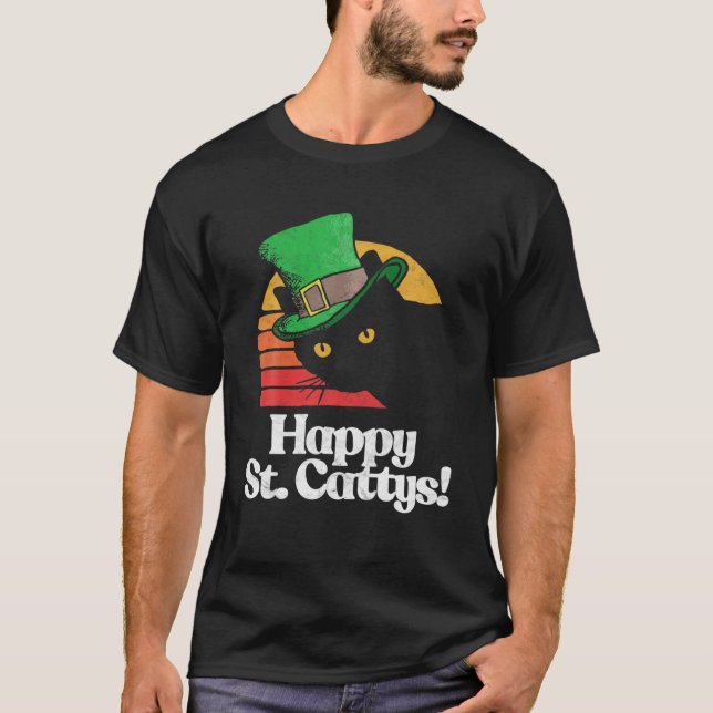 Lycklig St Catty's! Funny Lycklig St patricks day  T Shirt (Framsida)