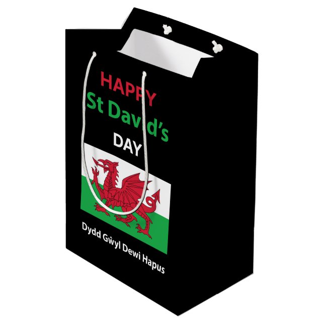 Lycklig St David's Day Dydd GEMEyl Dewi Hapus (Baksidan Vinklad)
