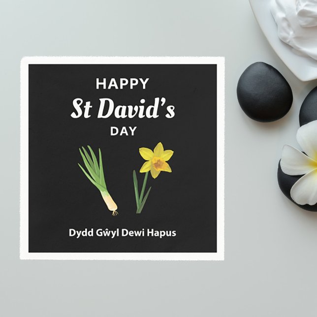 Lycklig St David's Day Dydd GEMEyl Dewi Hapus 4 Pappersservett (Skapare uppladdad)