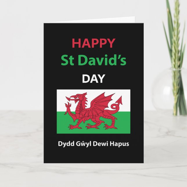 Lycklig St David's Day Dydd GEMEyl Dewi Hapus Kort (Framsida)