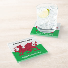 Lycklig St. David's Day Red Dragon Welsh Flagga