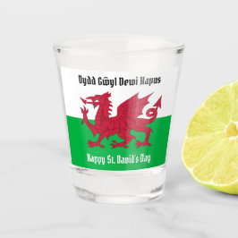 Lycklig St. David's Day Red Dragon Welsh Flagga