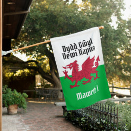 Lycklig St. David's Day Red Dragon Welsh Flagga
