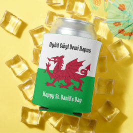 Lycklig St. David's Day Red Dragon Welsh Flagga
