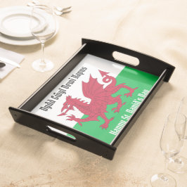 Lycklig St. David's Day Red Dragon Welsh Flagga Frukostbricka
