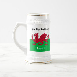 Lycklig St. David's Day Red Dragon Welsh Flagga Sejdel