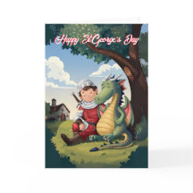 Lycklig St.George's Day Saint George och Dragon