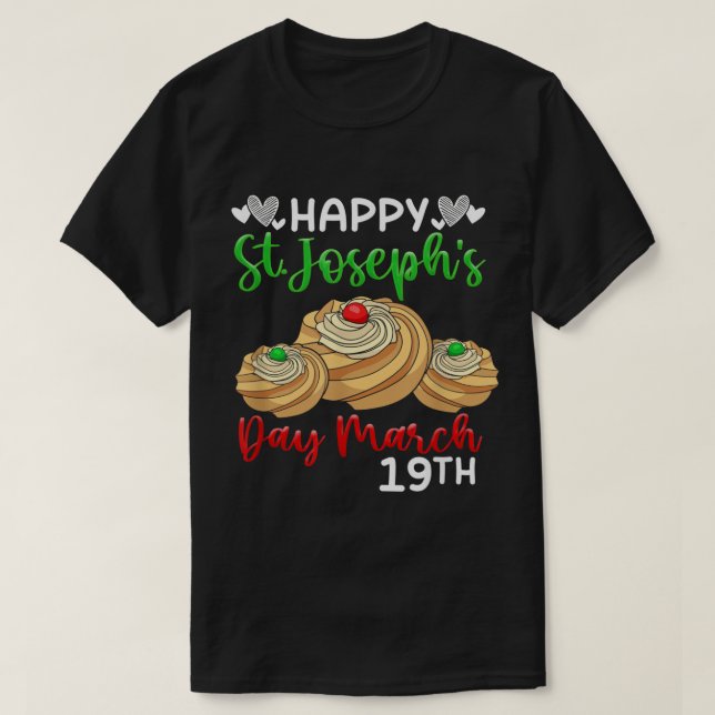 Lycklig St Joseph's Day 19th Saint Joseph Zepp T Shirt (Design framsida)