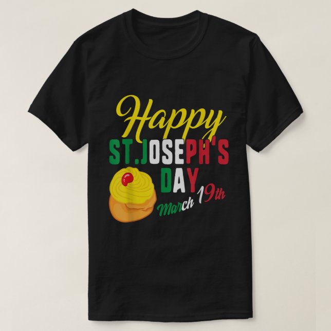Lycklig St Josephs Day Jesus Catholik Religiösa Ma T Shirt (Design framsida)