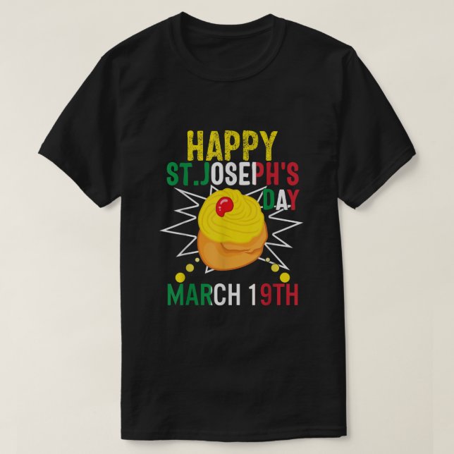 Lycklig St Josephs Day Jesus Christian Marc T Shirt (Design framsida)