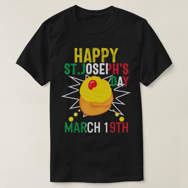 Lycklig St Josephs Day Jesus Christian Marc T Shirt (Design framsida)