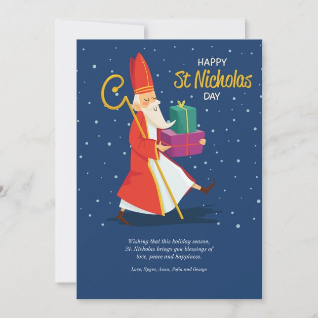 Lycklig St. Nicholas Day Greeting Card Julkort (Framsida)