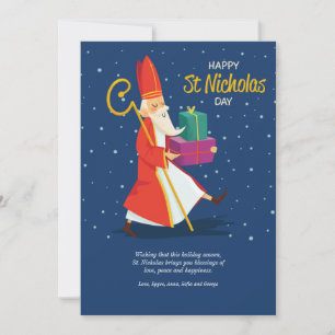 Lycklig St. Nicholas Day Greeting Card Julkort