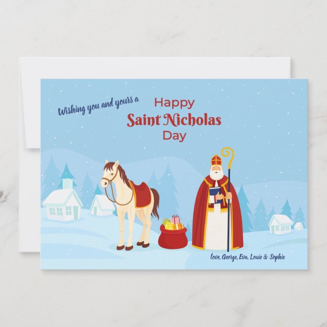 Lycklig St. Nicholas Day Greeting Card Julkort (Framsida)