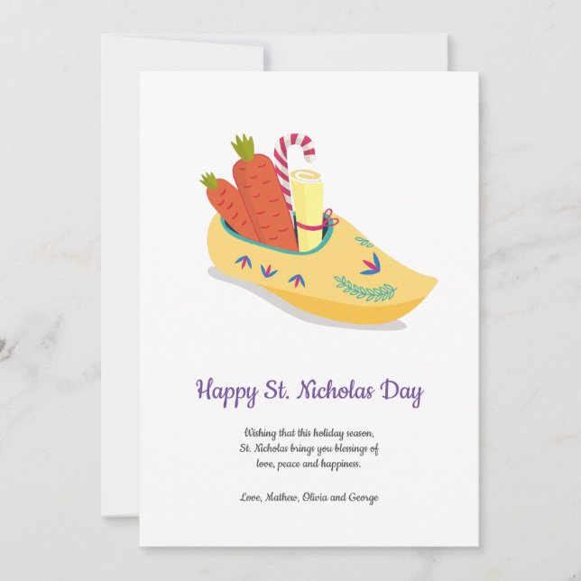 Lycklig St. Nicholas Day Hälsning Julkort (Framsida)