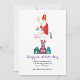 Lycklig St. Nicholas Day Hälsning Julkort