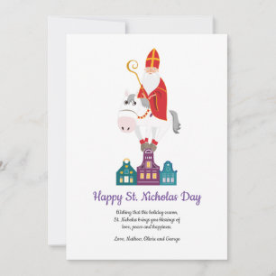 Lycklig St. Nicholas Day Hälsning Julkort