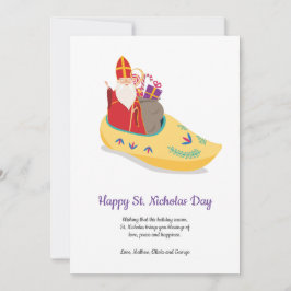 Lycklig St Nicholas Nicolas Klaas Klaus Hälsning Julkort