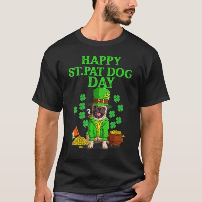 Lycklig St Pat Hund Day Lycklig St Patrick S Day T Shirt (Framsida)