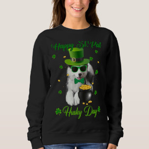 Lycklig St Pat Husky Day Hund St patrick's day T Shirt