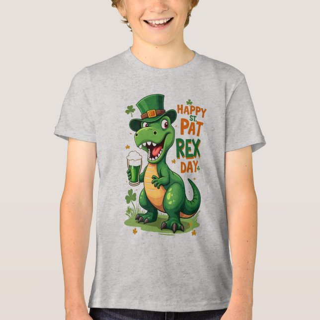 Lycklig St. Pat-Rex-dagen - Funny St. Patrick's T- T Shirt (Framsida)
