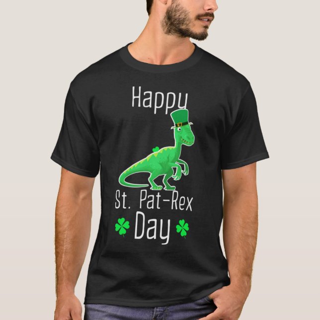 Lycklig St Pat Rex Day Cute St patricks day Dino D T Shirt (Framsida)
