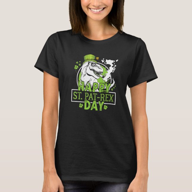 Lycklig St Pat Rex Day Dinosaur St Patrick Decorat T Shirt (Framsida)
