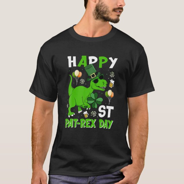 Lycklig St Pat Rex Day Leprechaun Dinosaur Irish P T Shirt (Framsida)