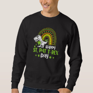 Lycklig St Pat Rex Day Rainbow St patrick's day Pu Lång Ärmad Tröja