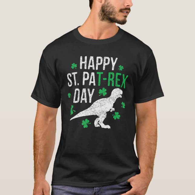 Lycklig St Pat-Rex Day St Patrick Patrex Dinosaur  T Shirt (Framsida)