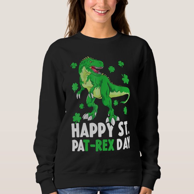 Lycklig St Pat Rex Dinosaur Saint patrick S dag fö T Shirt (Framsida)