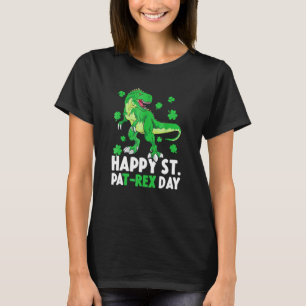 Lycklig St PaT Rex Dinosaur Saint patrick's day fö T Shirt