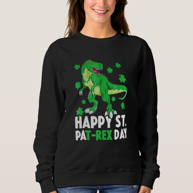 Lycklig St PaT Rex Dinosaur Saint patrick's day fö T Shirt (Framsida)