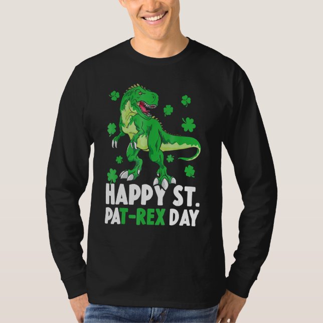 Lycklig St PaT Rex Dinosaur Saint patrick's day fö T Shirt (Framsida)