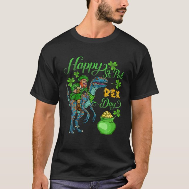 Lycklig St Pat Rex Saint patrick's day Dinosaur Gi T Shirt (Framsida)