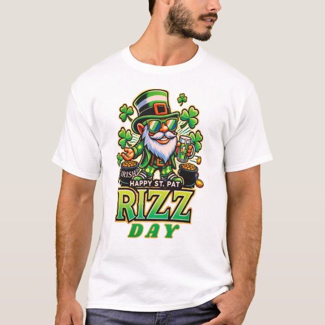 Lycklig St Pat Rizz-dagen T Shirt (Framsida)