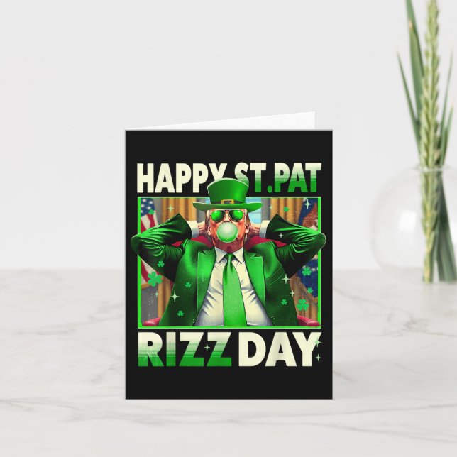 Lycklig St Pat Rizz Day Trump Funny St. Patricks Kort (Framsida)