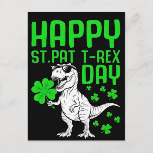 Lycklig St Pat T Rex Dag Rollig Dinosaurie Tröja Helg Vykort