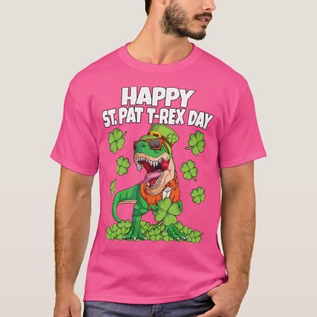 Lycklig St. Pat T-Rex Day Dino St. Patricks Dinosa T Shirt (Framsida)