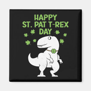Lycklig St. Pat T-Rex Patrick's Day Funny Dinosaur Magnet