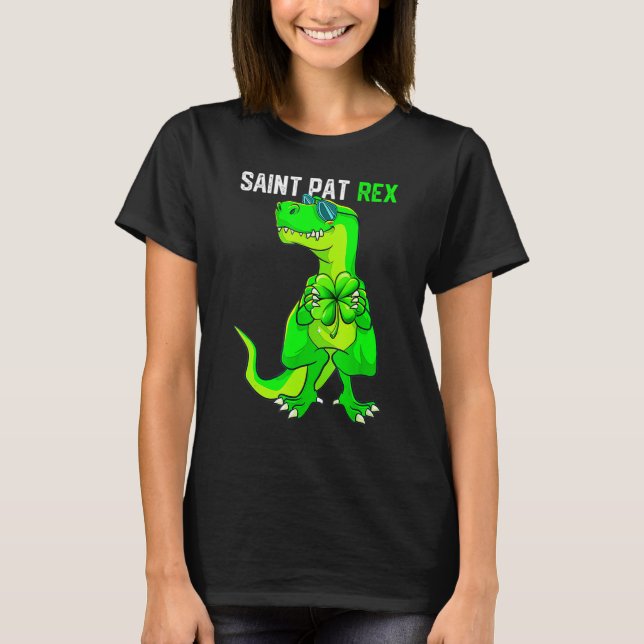Lycklig St Pat T Rex Saint patrick S Day Funny Din Shirt (Framsida)