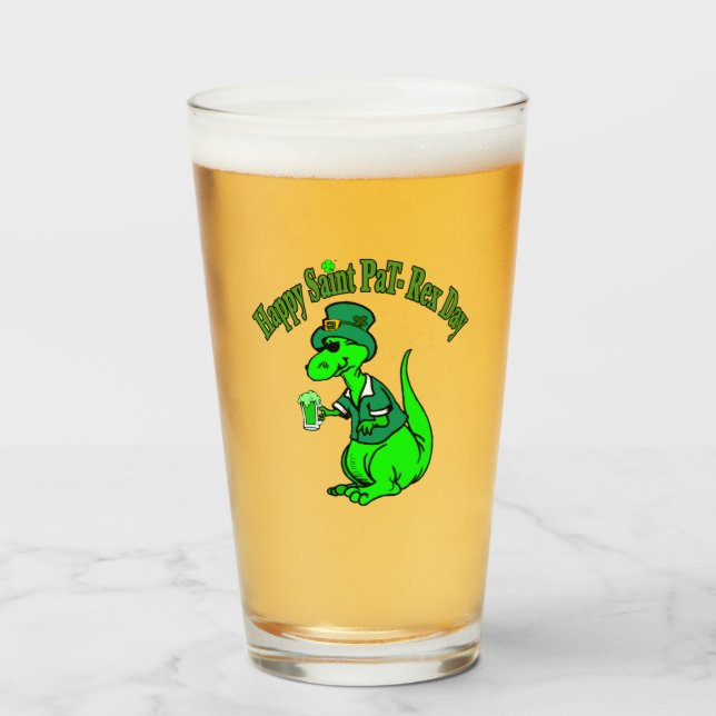 Lycklig St Pat T-Rex Saint patrick's day Dinosaur Glaskopp (Framsida fylld)
