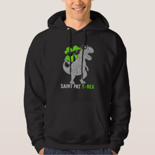 Lycklig St Pat T Rex Saint patrick's day Dinosaur Hoodie