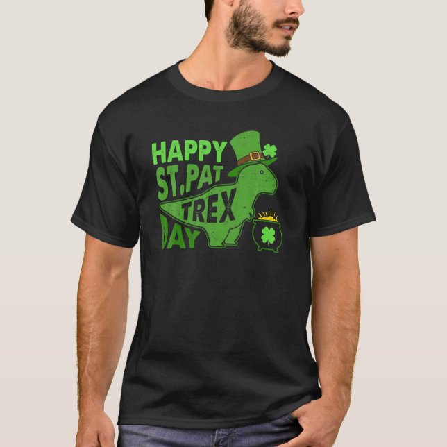 Lycklig St Pat T Rex Saint patrick's day Dinosaur  Shirt (Framsida)
