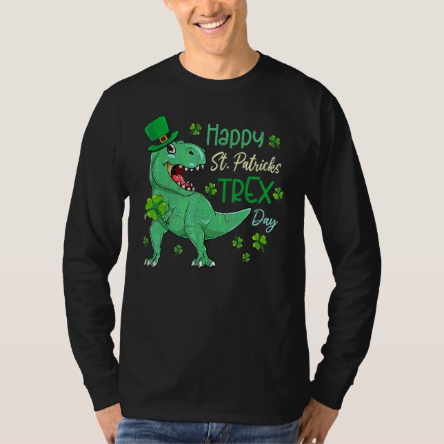 Lycklig St Pat T Rex Saint patrick's day Dinosaur  Shirt (Framsida)