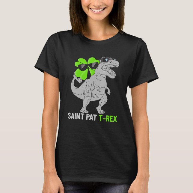 Lycklig St Pat T Rex Saint patrick's day Dinosaur  Shirt (Framsida)