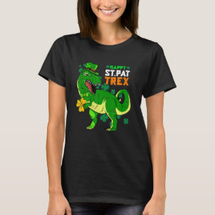 Lycklig St Pat T Rex Saint patrick's day Dinosaur Shirt