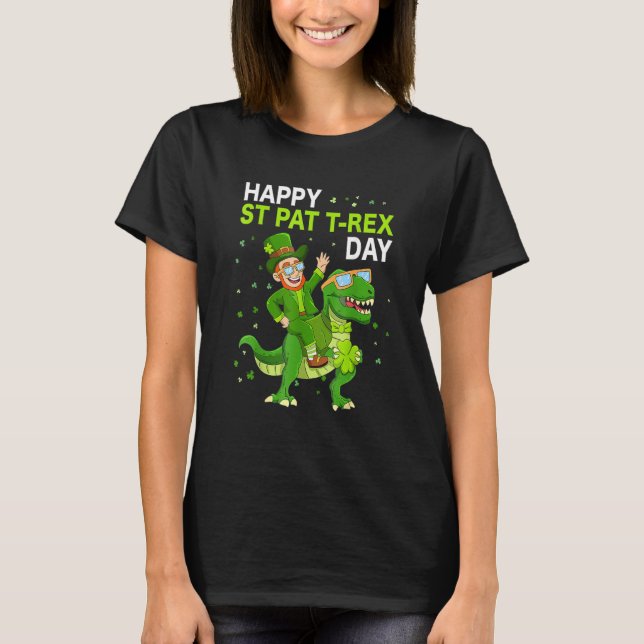 Lycklig St Pat T Rex Saint patrick's day Dinosaur  Shirt (Framsida)
