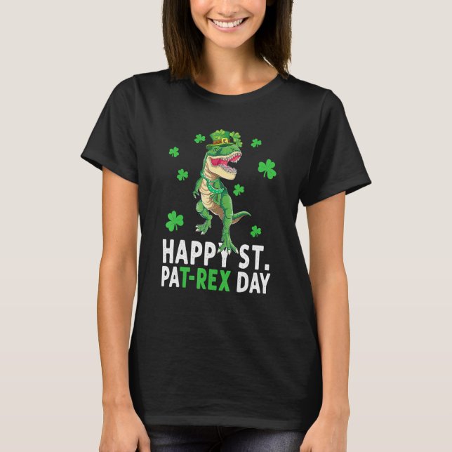 Lycklig St Pat T Rex Saint patrick's day Dinosaur  Shirt (Framsida)