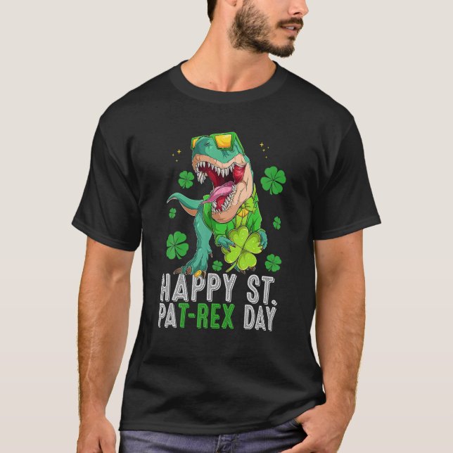Lycklig St Pat T Rex Saint patrick's day Dinosaur  Shirt (Framsida)
